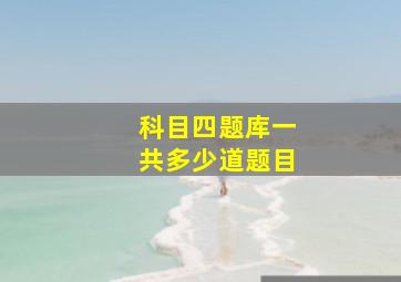 科目四题库一共多少道题目