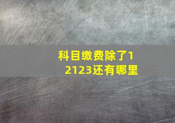 科目缴费除了12123还有哪里