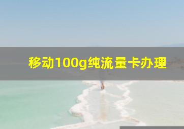 移动100g纯流量卡办理