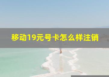 移动19元号卡怎么样注销