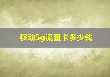 移动5g流量卡多少钱