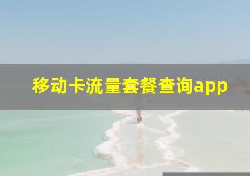 移动卡流量套餐查询app