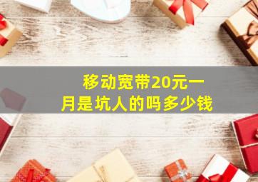 移动宽带20元一月是坑人的吗多少钱