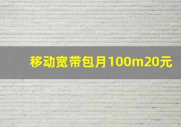 移动宽带包月100m20元