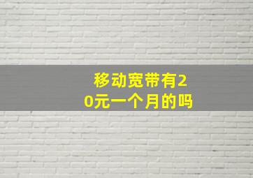 移动宽带有20元一个月的吗