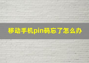 移动手机pin码忘了怎么办