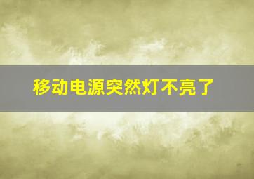 移动电源突然灯不亮了