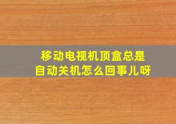 移动电视机顶盒总是自动关机怎么回事儿呀