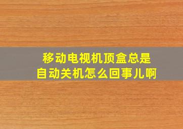 移动电视机顶盒总是自动关机怎么回事儿啊