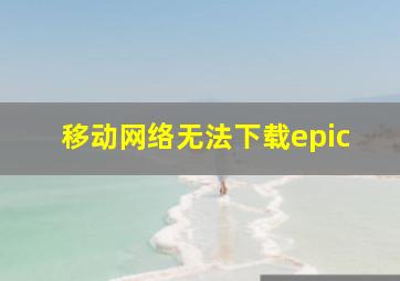 移动网络无法下载epic