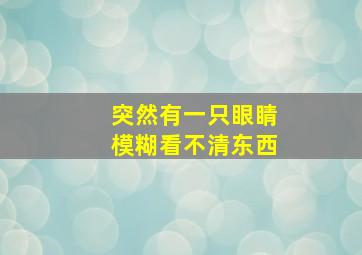 突然有一只眼睛模糊看不清东西