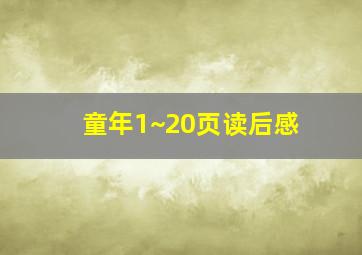 童年1~20页读后感