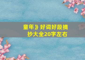 童年》好词好段摘抄大全20字左右