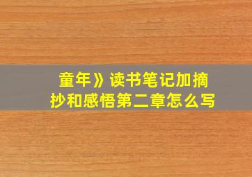 童年》读书笔记加摘抄和感悟第二章怎么写