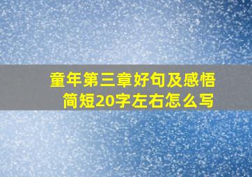 童年第三章好句及感悟简短20字左右怎么写