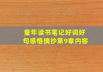 童年读书笔记好词好句感悟摘抄第9章内容