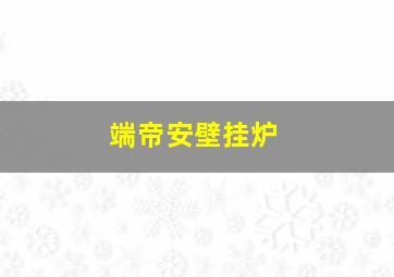 端帝安壁挂炉