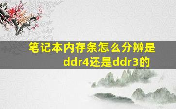 笔记本内存条怎么分辨是ddr4还是ddr3的