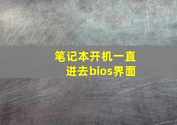 笔记本开机一直进去bios界面