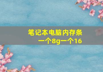 笔记本电脑内存条一个8g一个16