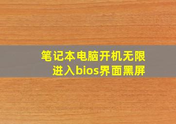 笔记本电脑开机无限进入bios界面黑屏