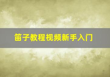 笛子教程视频新手入门