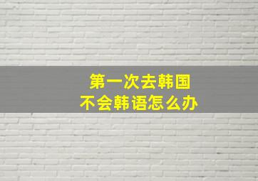 第一次去韩国不会韩语怎么办