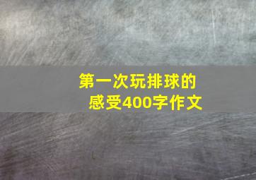 第一次玩排球的感受400字作文