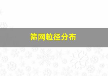 筛网粒径分布