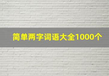 简单两字词语大全1000个