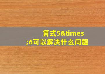 算式5×6可以解决什么问题