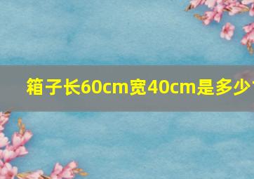 箱子长60cm宽40cm是多少寸