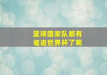 篮球国家队都有谁进世界杯了呢