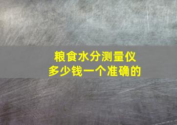 粮食水分测量仪多少钱一个准确的