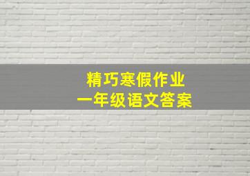 精巧寒假作业一年级语文答案