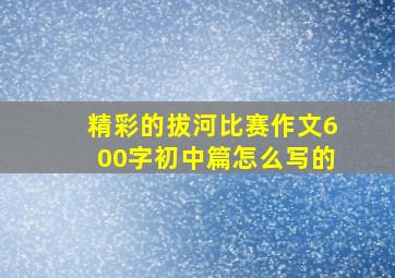 精彩的拔河比赛作文600字初中篇怎么写的