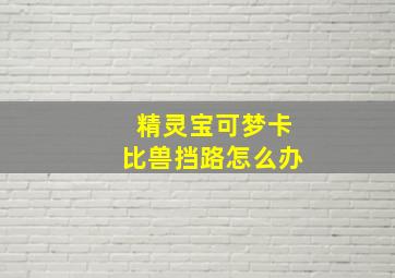 精灵宝可梦卡比兽挡路怎么办