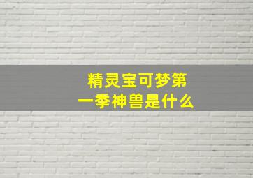 精灵宝可梦第一季神兽是什么