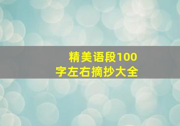 精美语段100字左右摘抄大全