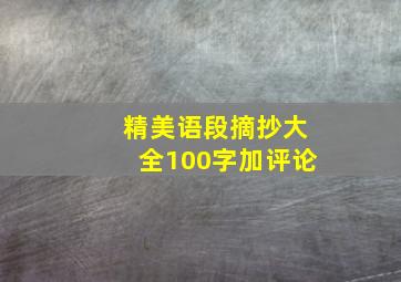 精美语段摘抄大全100字加评论