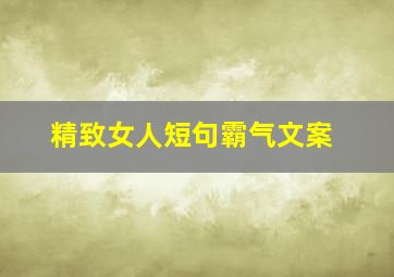 精致女人短句霸气文案