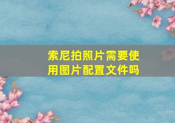 索尼拍照片需要使用图片配置文件吗