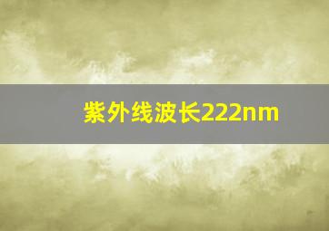 紫外线波长222nm