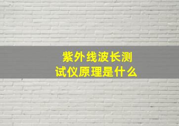 紫外线波长测试仪原理是什么