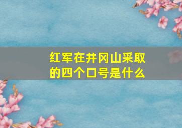 红军在井冈山采取的四个口号是什么