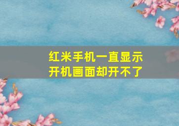 红米手机一直显示开机画面却开不了