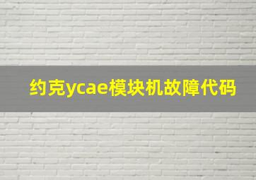 约克ycae模块机故障代码