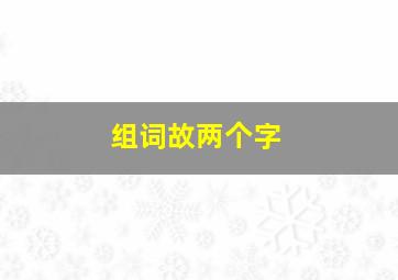 组词故两个字