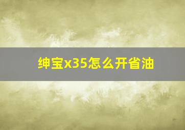 绅宝x35怎么开省油