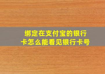 绑定在支付宝的银行卡怎么能看见银行卡号